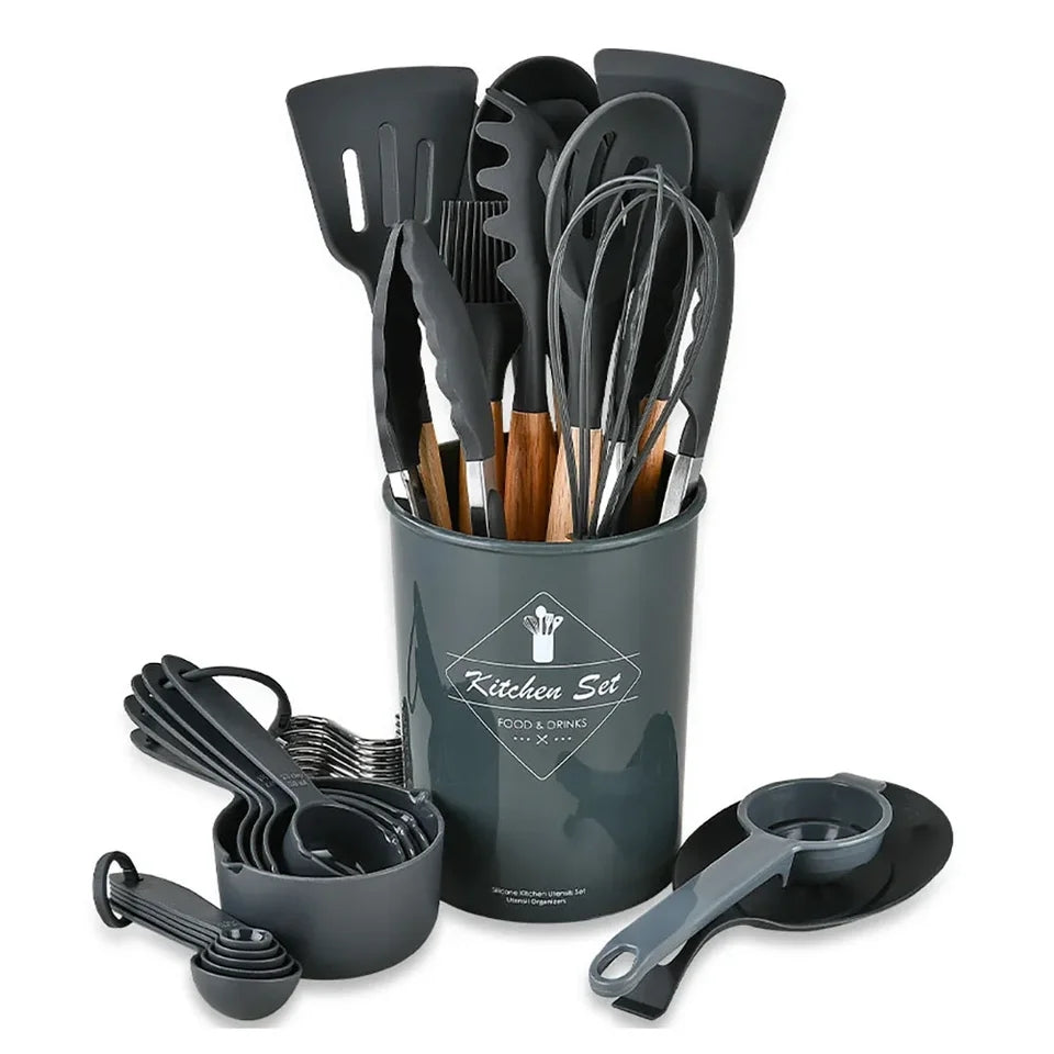 28Pcs Silicone Cookware Spoon Set
