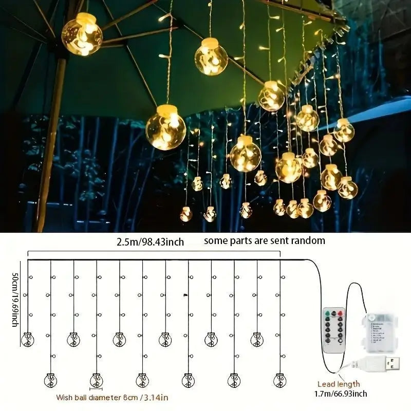 Berry Ball Curtain Lights