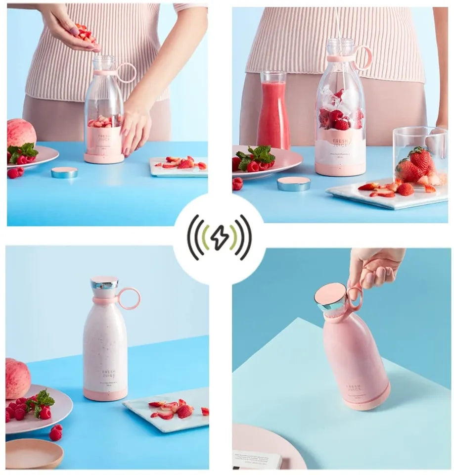 4 Blades Usb Rechargeable Juice Bottle