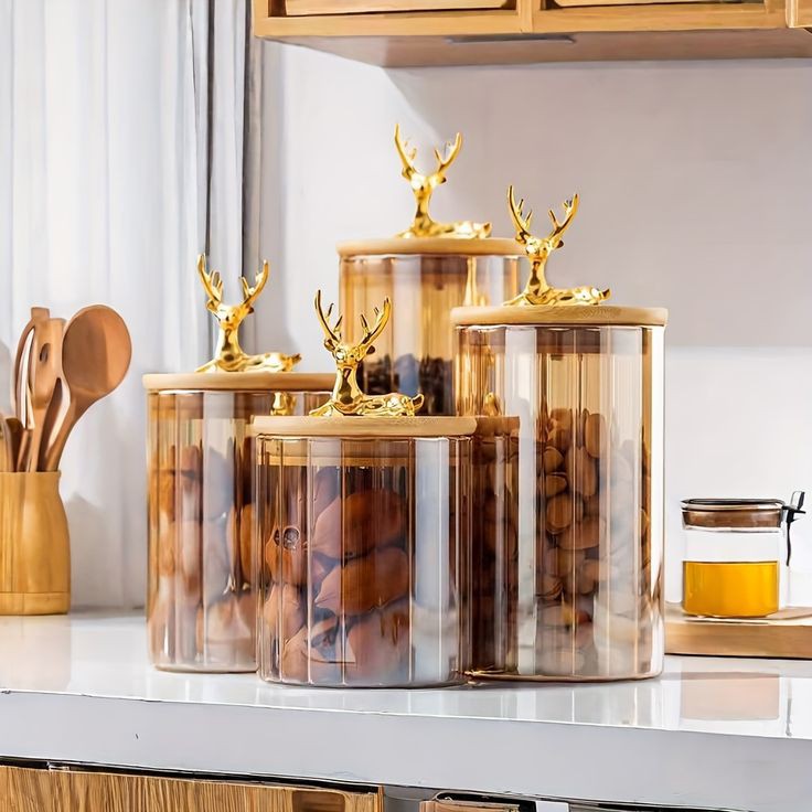 Luxury Storage Containers Glass Material (3pcs Set)