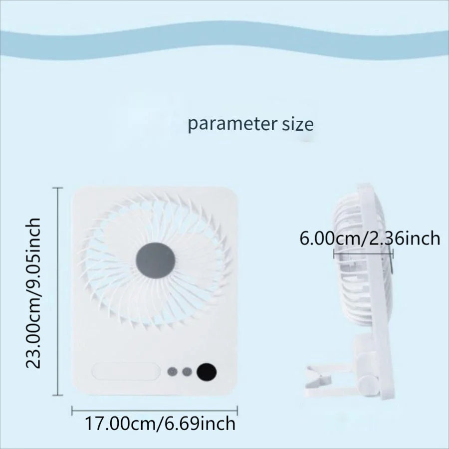 USB Desktop Folding Fan And Lamp