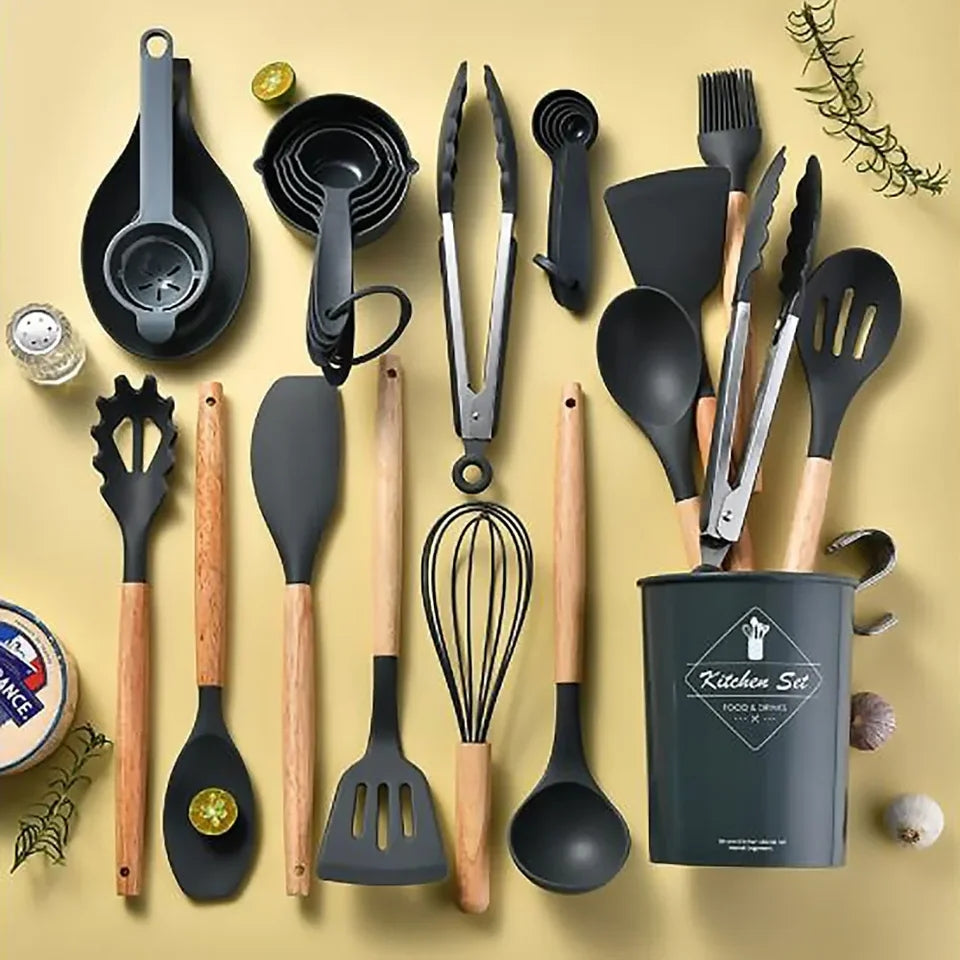 28Pcs Silicone Cookware Spoon Set