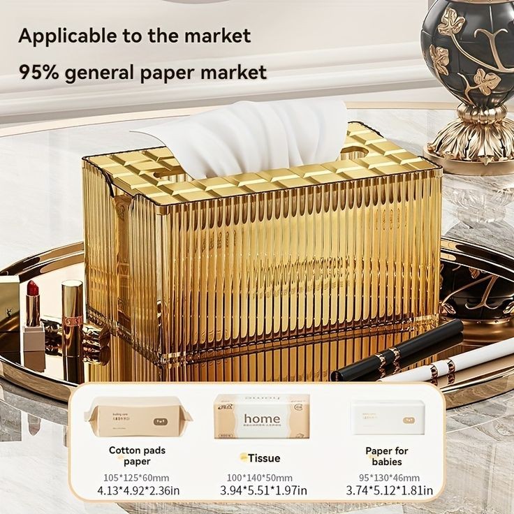 Luxury solid crystal desktop tissue box