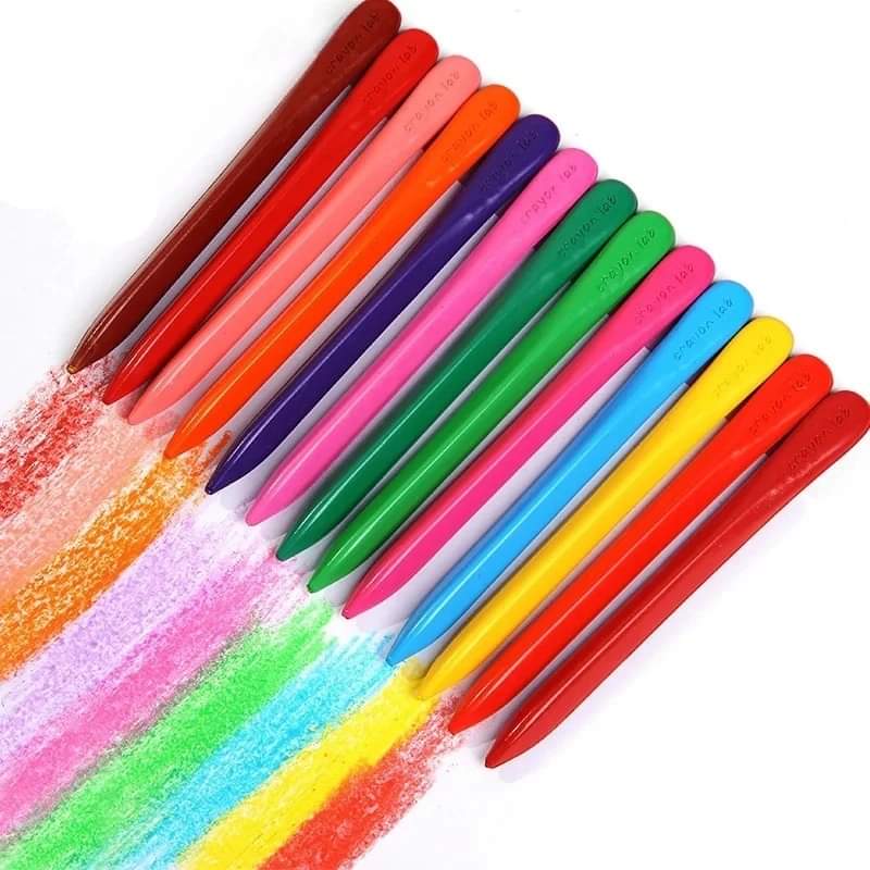 12 Pcs Plastic Crayons Set