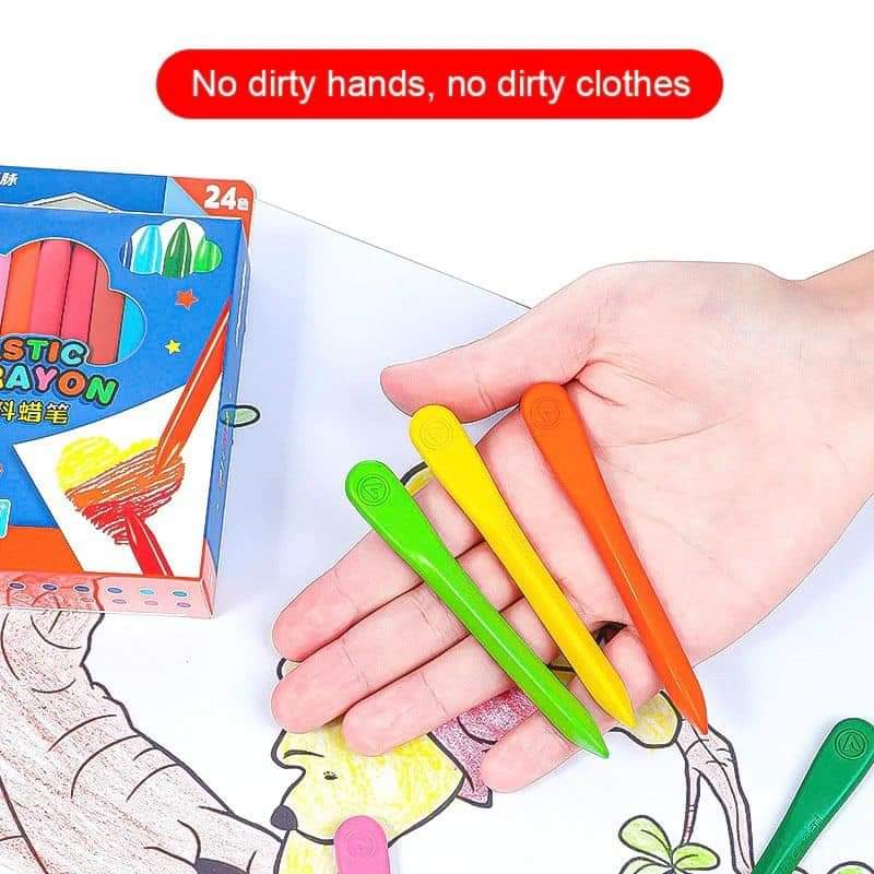 12 Pcs Plastic Crayons Set