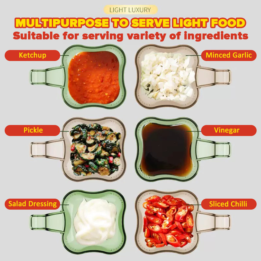 6Pcs Serving Small Plates With Stand (Plastic)