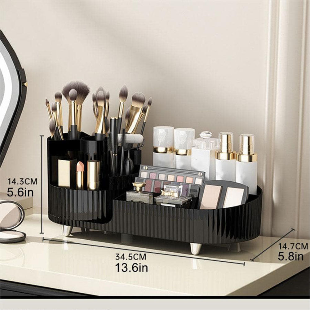 Makeup Organiser with 360° Rotating Makeup Brush Holder