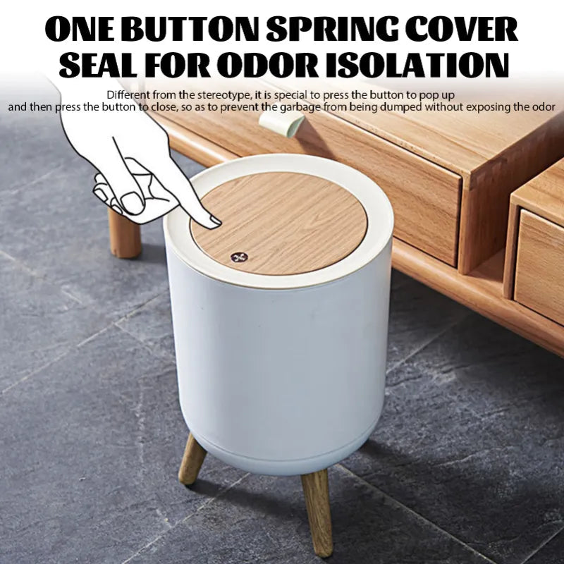 High Foot Dustbin With Lid Large Capacity