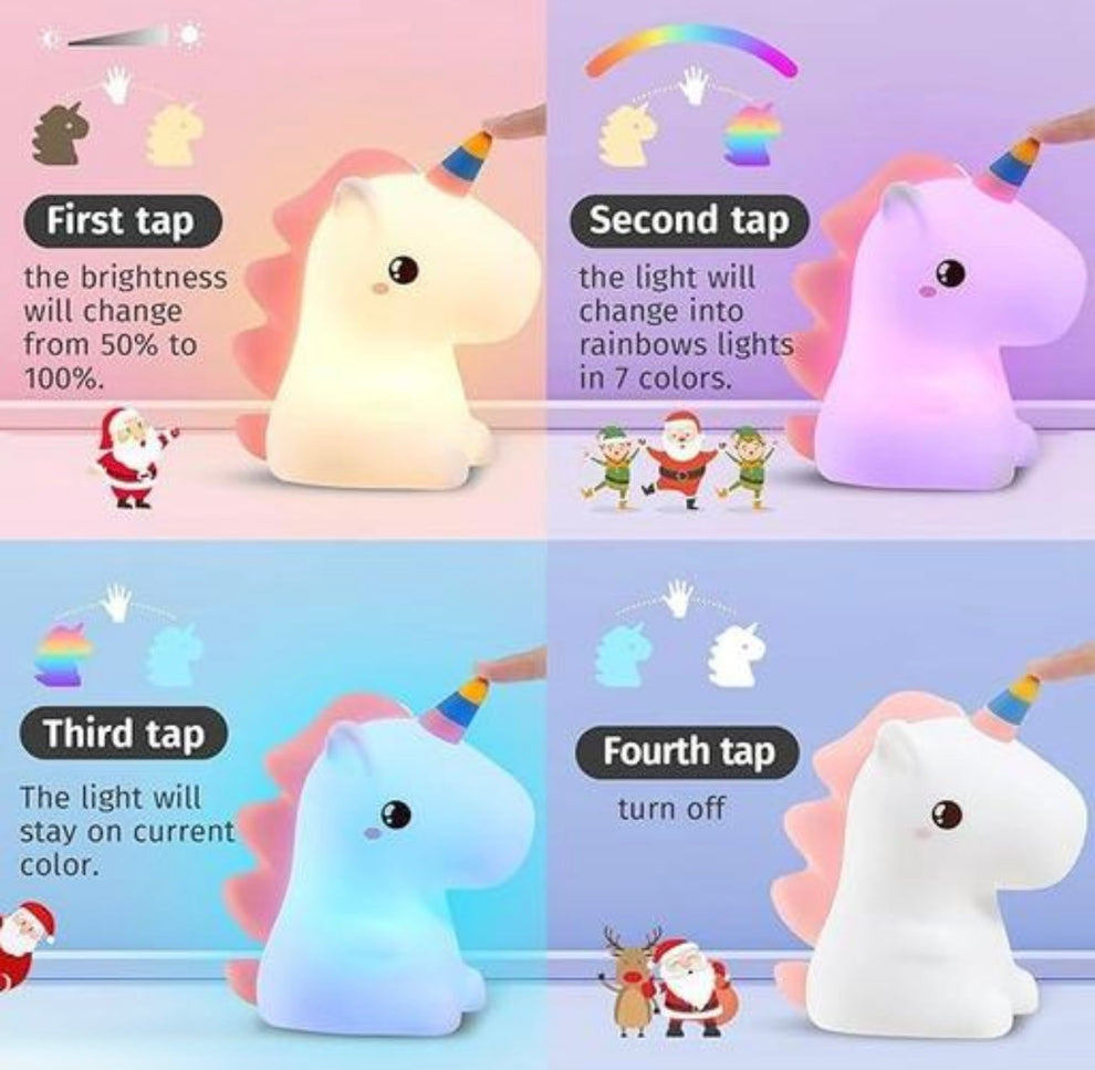 Unicorn Cute Silicone LED Night Lamp