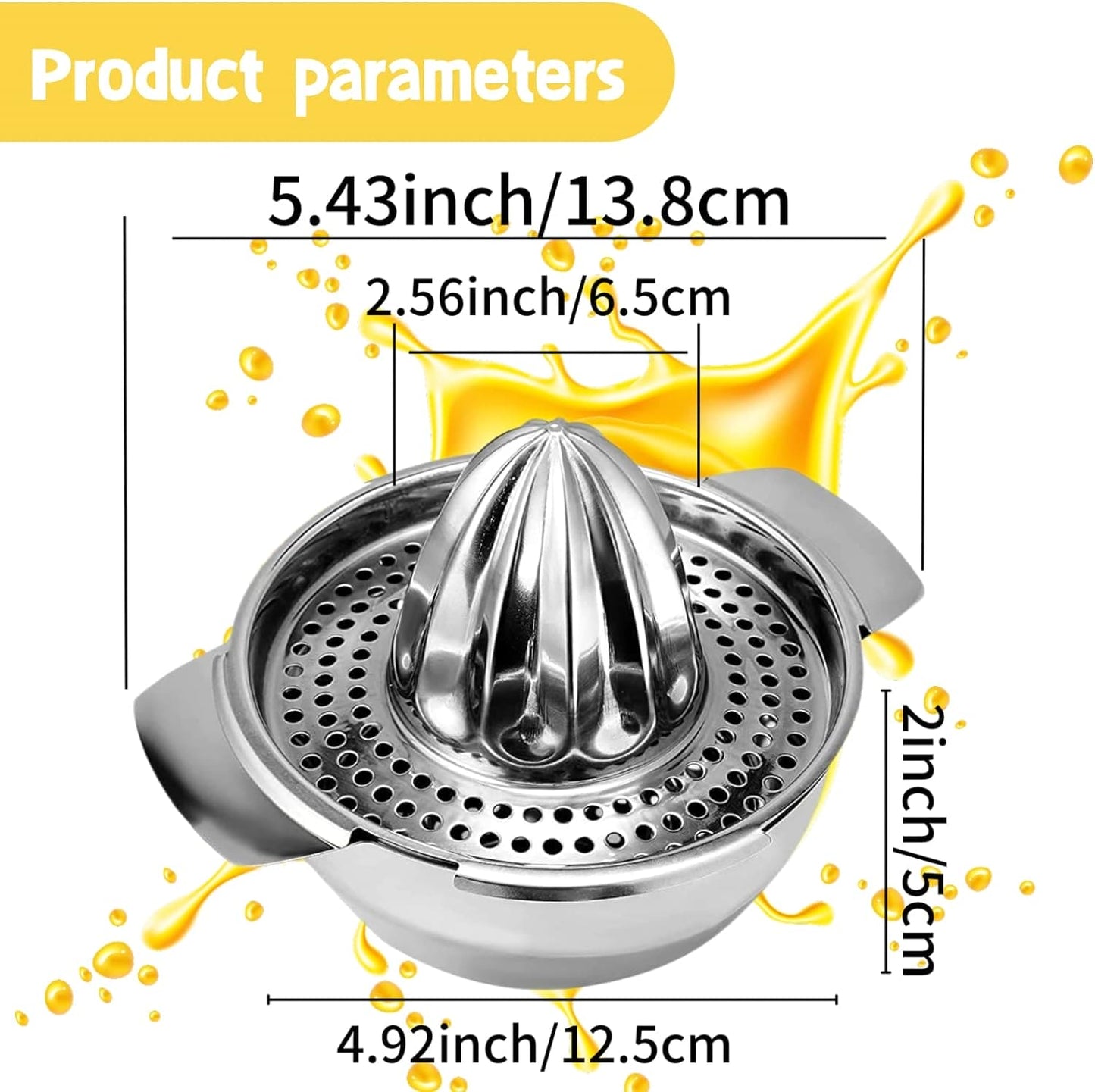 Stainless Steel Fruit Manual Hand Press Squeezer With Bowl