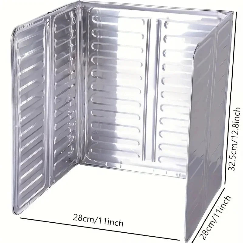 Foldable Aluminum Stove Splatter Guard – Oil Splash Shield for Cooking, Frying & Kitchen Heat Insulation