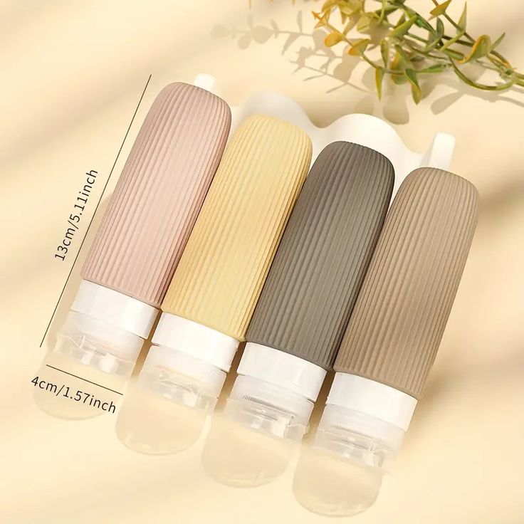 Pack of 4 Travel Toiletry Bottles
