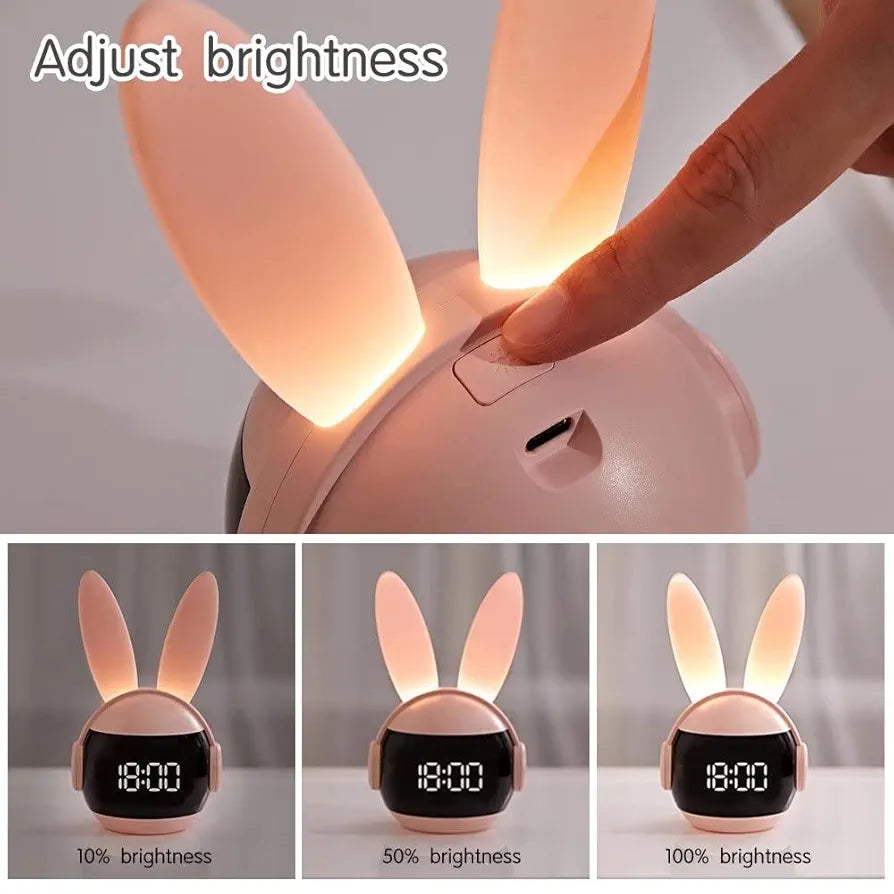 Adorable Rabbit Digital LED Alarm Clock