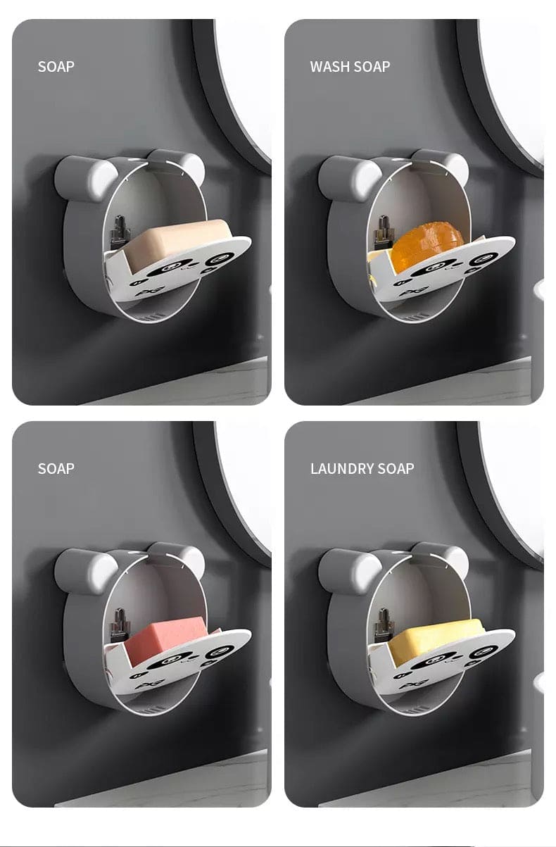 Cute Panda Wall Mounted Soap Box With Lid