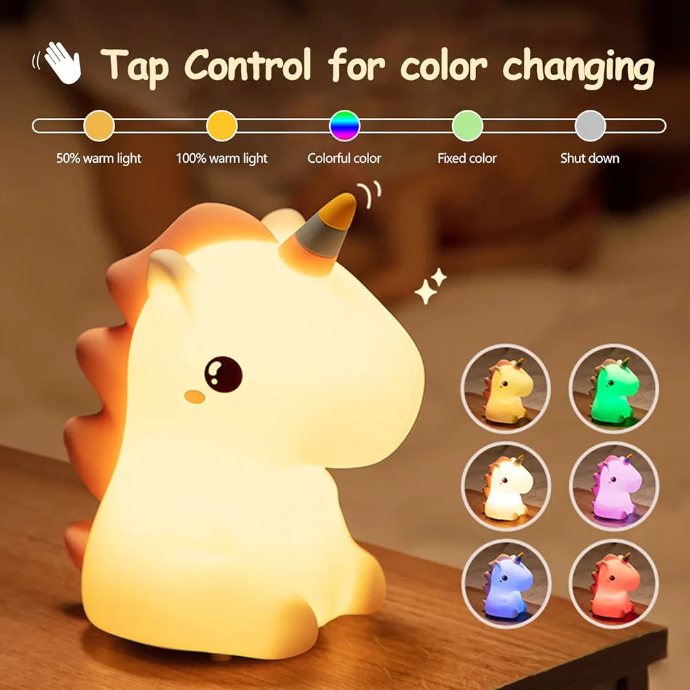 Unicorn Cute Silicone LED Night Lamp