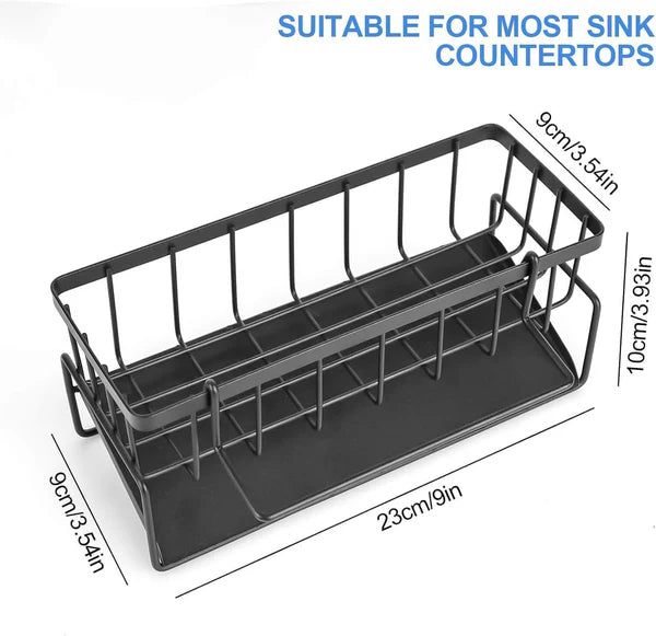 Kitchen & Bathroom Draining Rack & Sponge Holder – Rust-Resistant Storage Organizer
