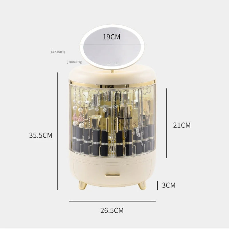 LED Mirror Cosmetic Storage Organizer