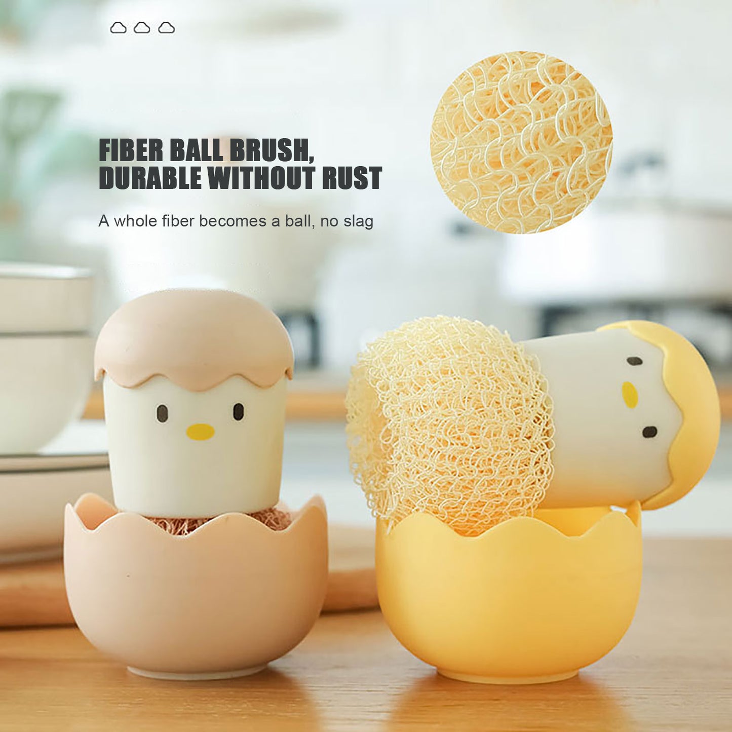 Egg Shell Microfiber Cleaning Brush