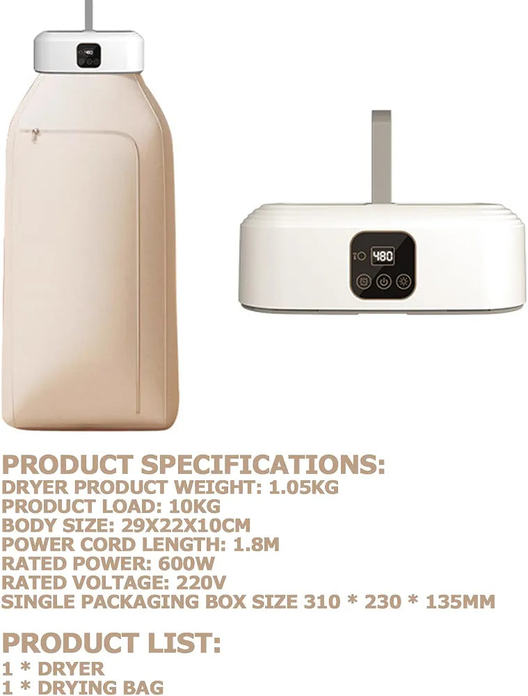 portable Electric Clothes Dryer With Digital Display