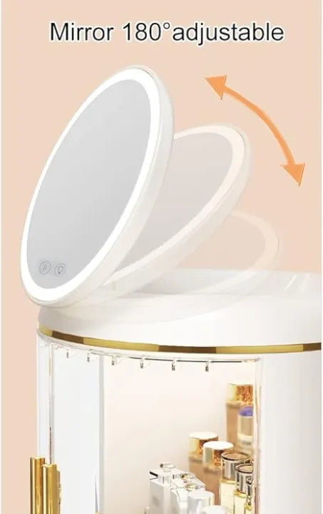 LED Mirror Cosmetic Storage Organizer