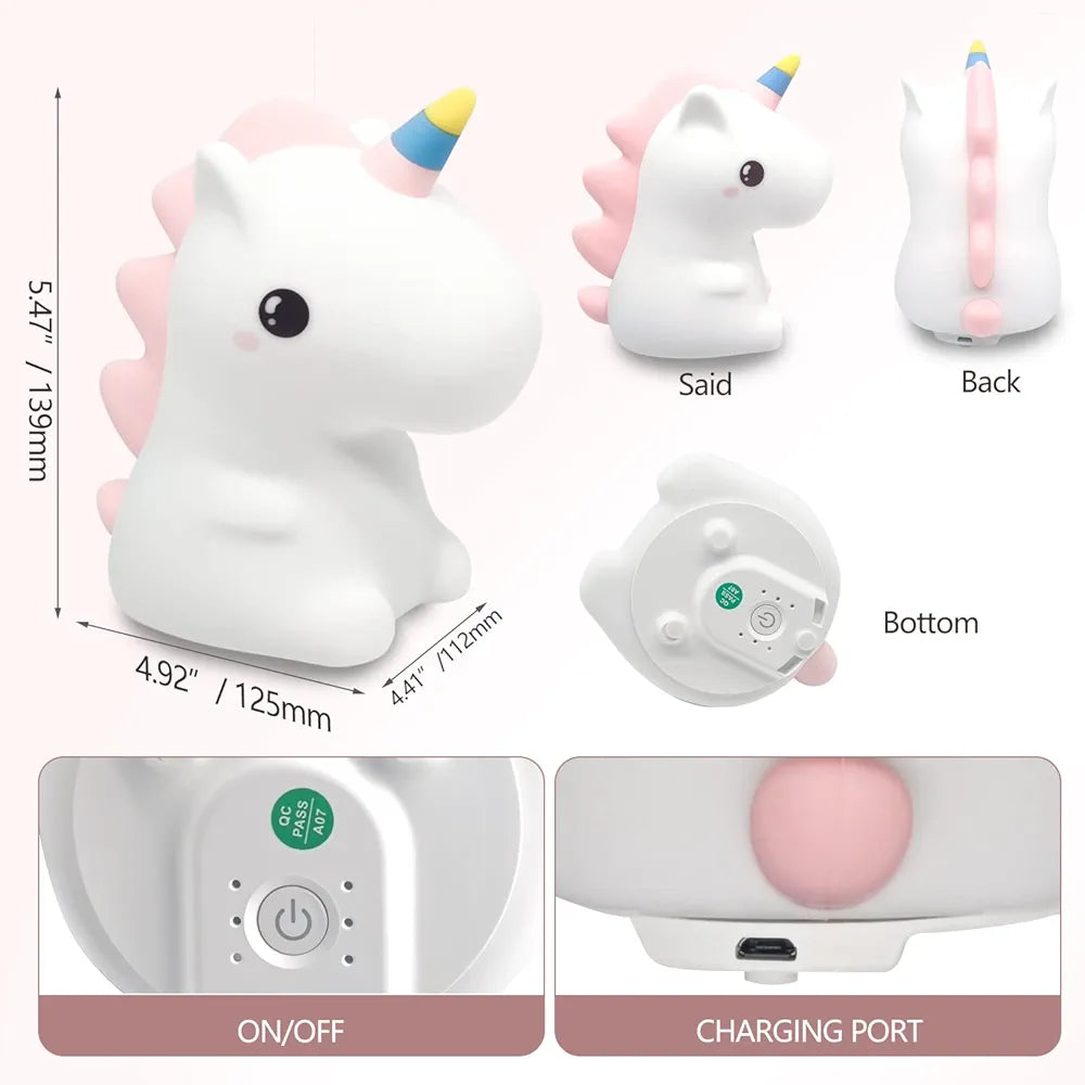 Unicorn Cute Silicone LED Night Lamp