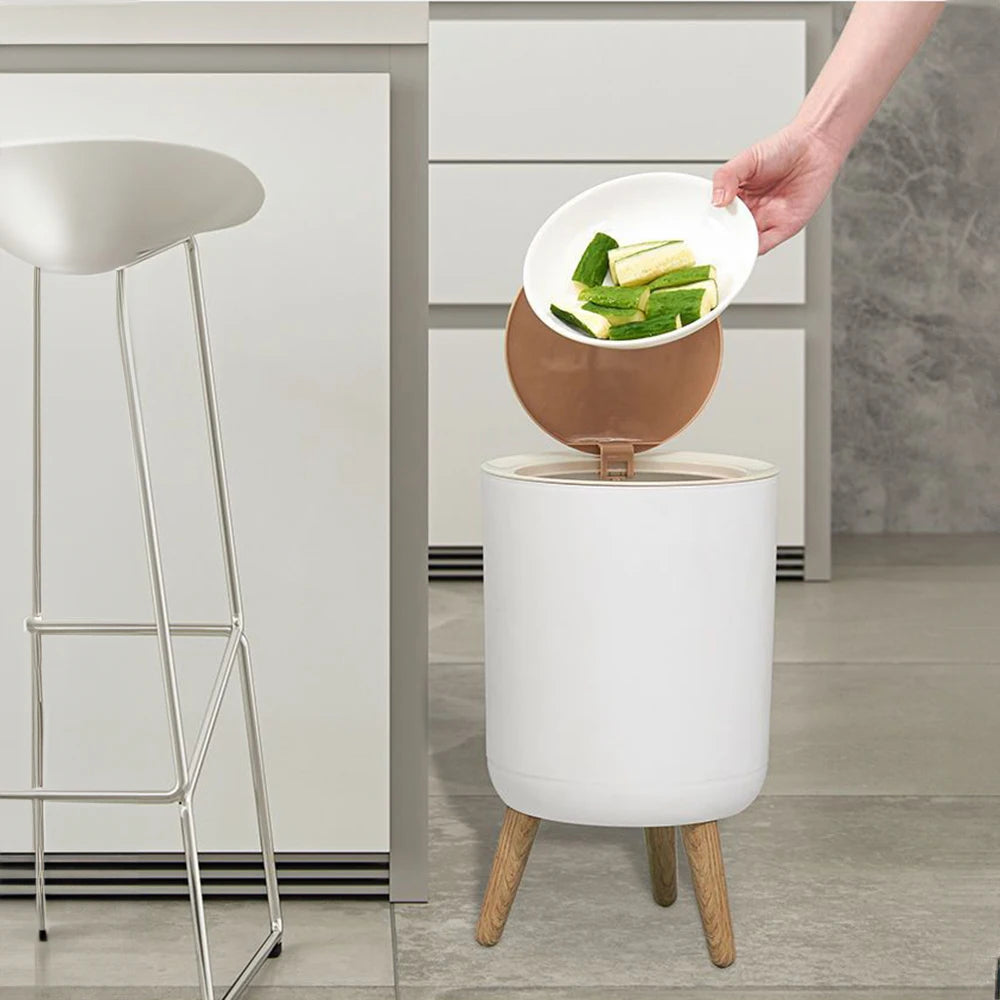 High Foot Dustbin With Lid Large Capacity