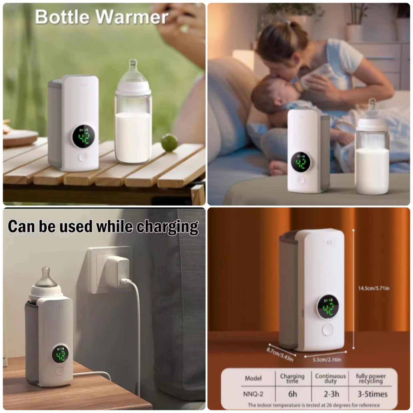 Portable Rechargeable Feeder Warmer Bottle