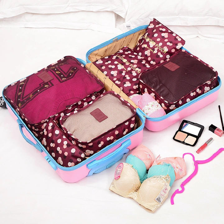 Printed 6Pcs Travel Bag Set