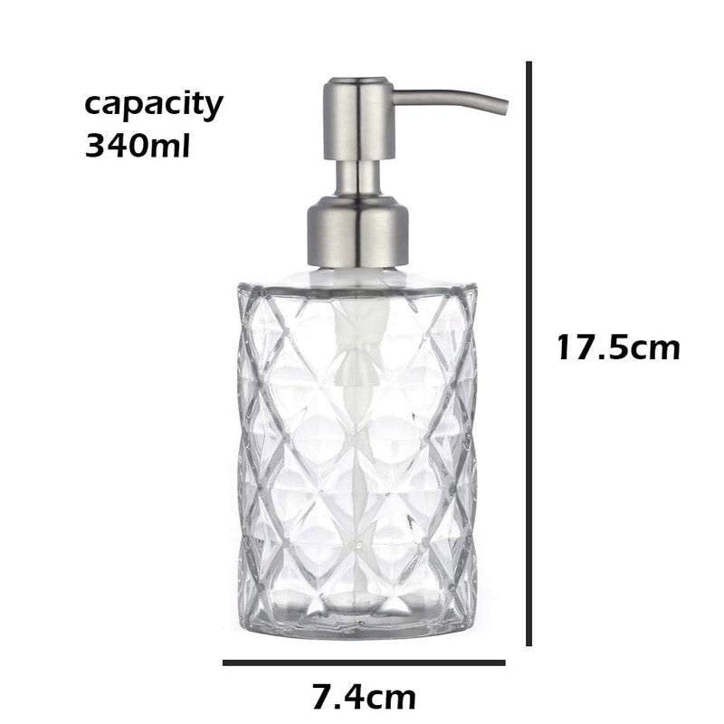 Luxury Transparent Smoked Glass Soap Dispenser Bottle