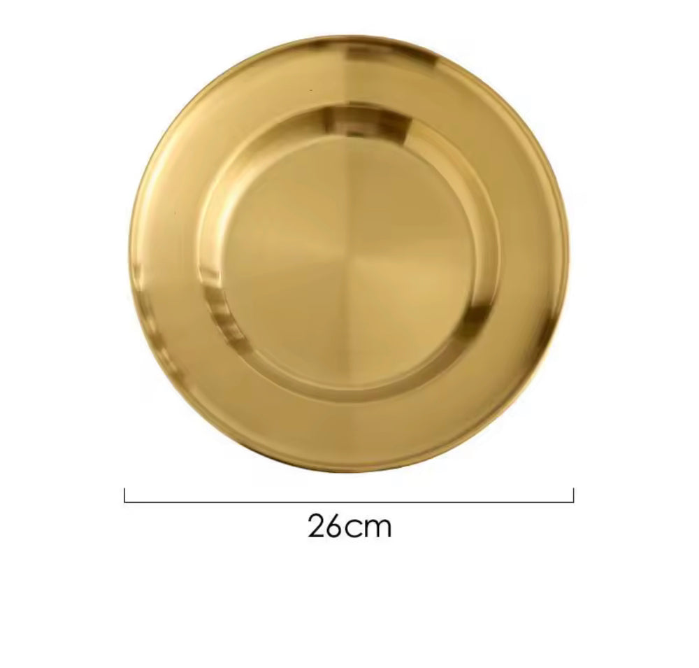 Luxury Gold Stainless Steel Serving Plat