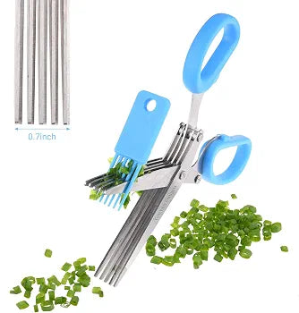 5 Layer Fruit & Vegetables Cutting Scissors Stainless Steel