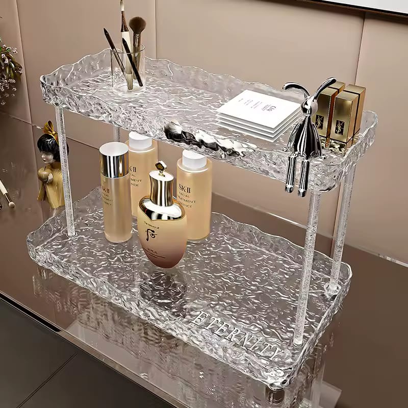 Multipurpose Acrylic 2 Layer Cute Bunny Shelves Organizer