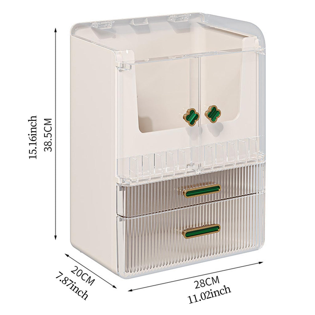 Large Dustproof Waterproof Makeup Organizer, Display Case with Drawers