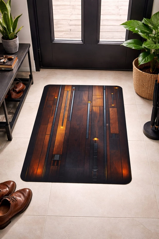Super Absorbent Anti Slip Floor Mat Wooden Design