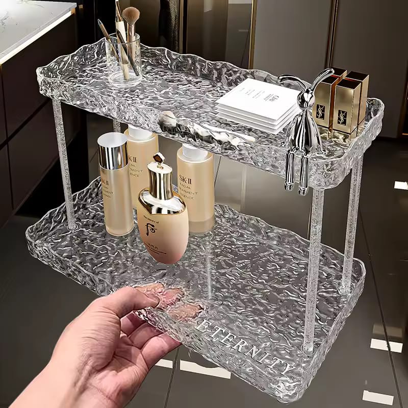 Multipurpose Acrylic 2 Layer Cute Bunny Shelves Organizer