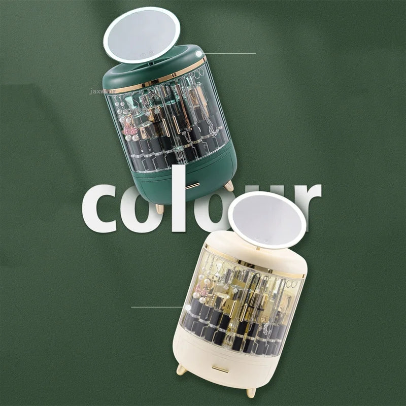 LED Mirror Cosmetic Storage Organizer