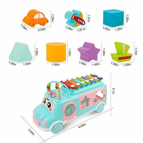 Melody Maker Xylophone Shapes Bus With Puzzle for Kids