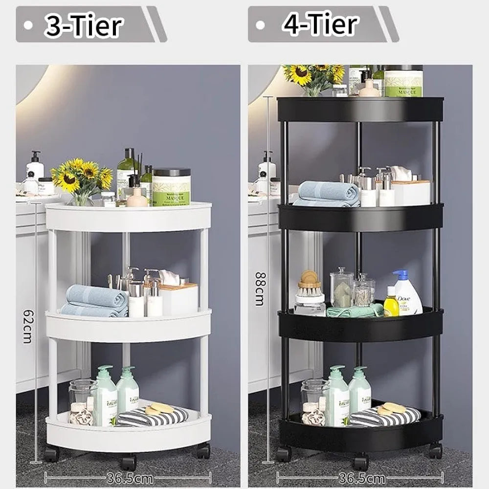 Multipurpose Layer Corner Rack Plastic & Metal Rod (4 Layer)