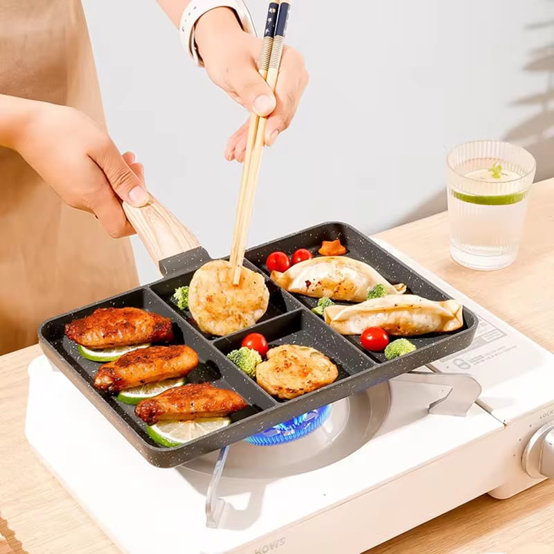 4 in 1 Frying Pan 4 Hole Non-Stick Steak Frying Pan