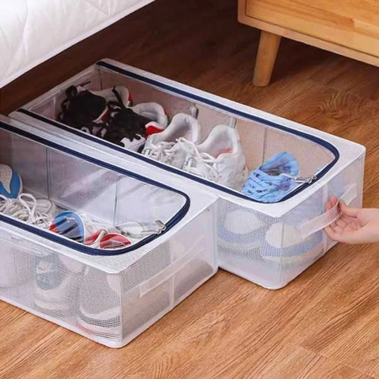 Double Sided Opening Zipper Shoe Storage Box