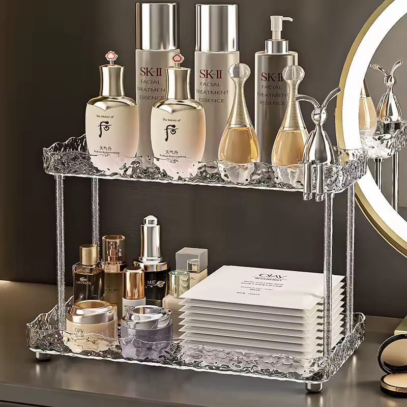 Multipurpose Acrylic 2 Layer Cute Bunny Shelves Organizer