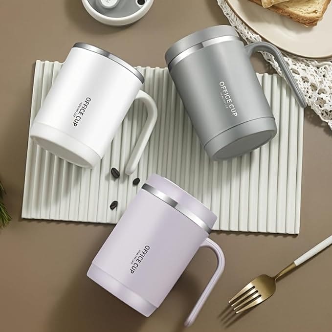 Travel Insulated Carry Mug With Handle (Stainless Steel)
