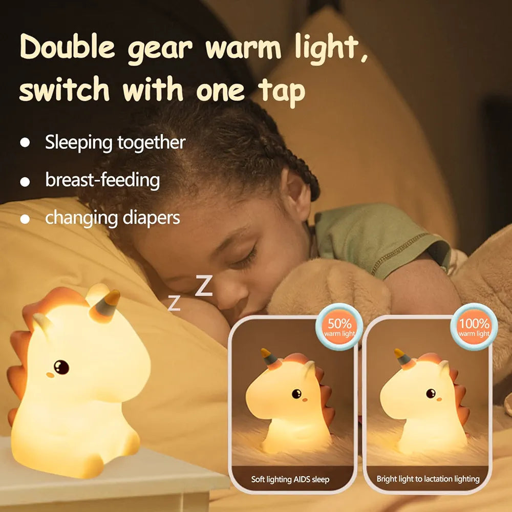 Unicorn Cute Silicone LED Night Lamp