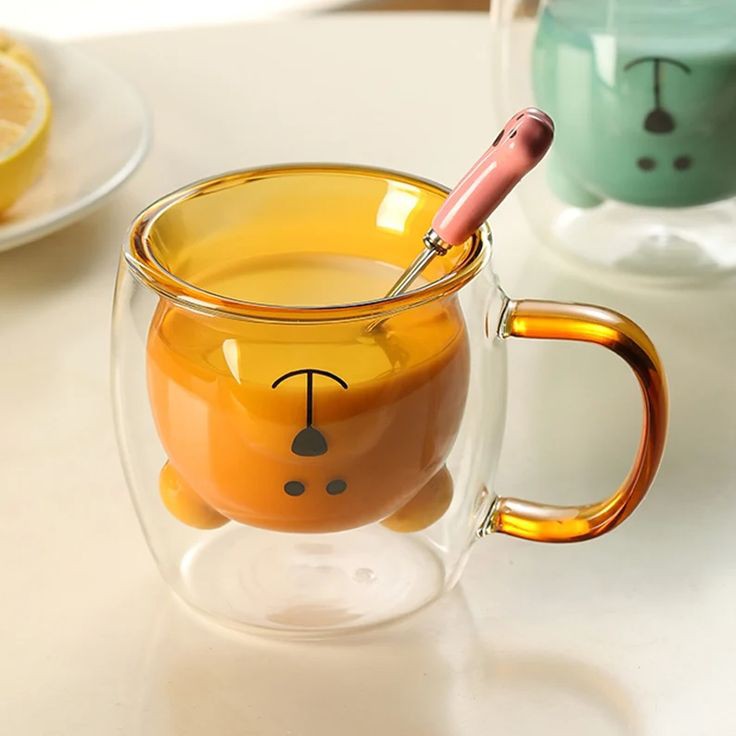 Double Wall Glass Bear Mug