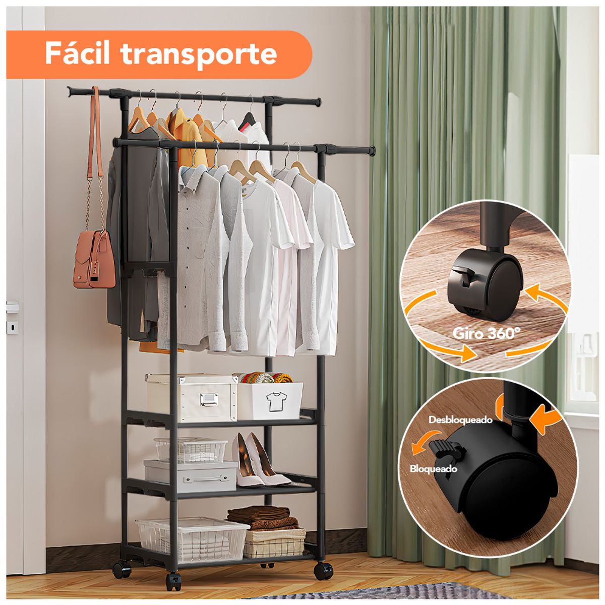 3 Layer Double Pole Rack