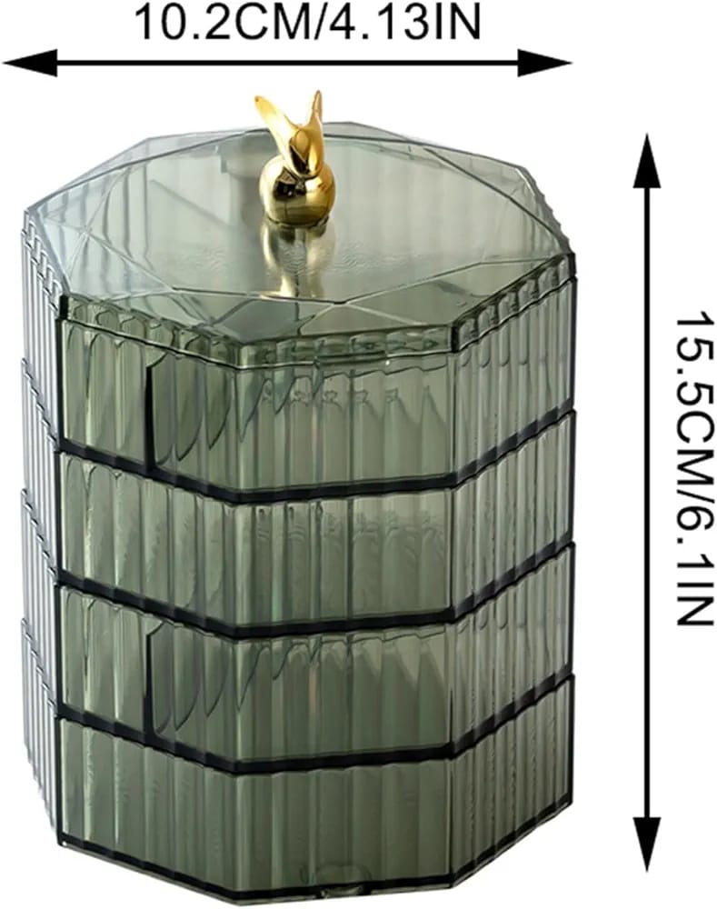 4 Layer Luxury Rotating Jewellery Storage Organizer Box