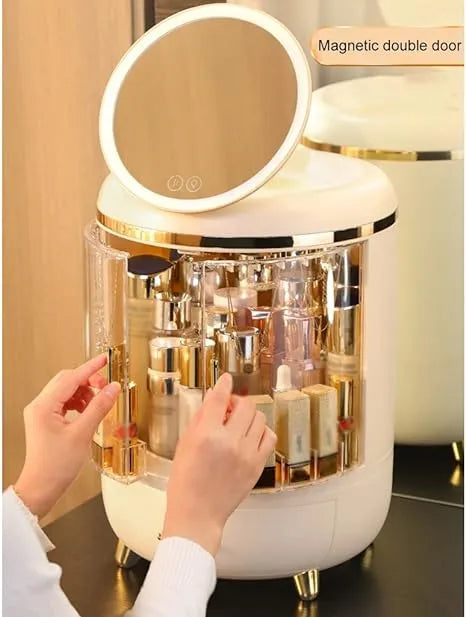 LED Mirror Cosmetic Storage Organizer