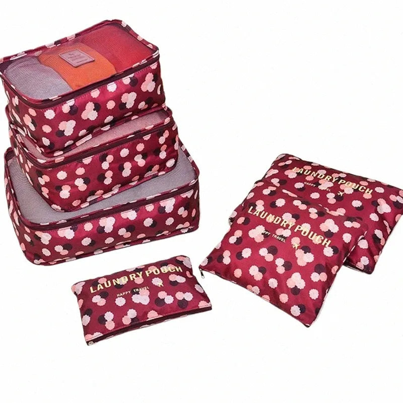 Printed 6Pcs Travel Bag Set