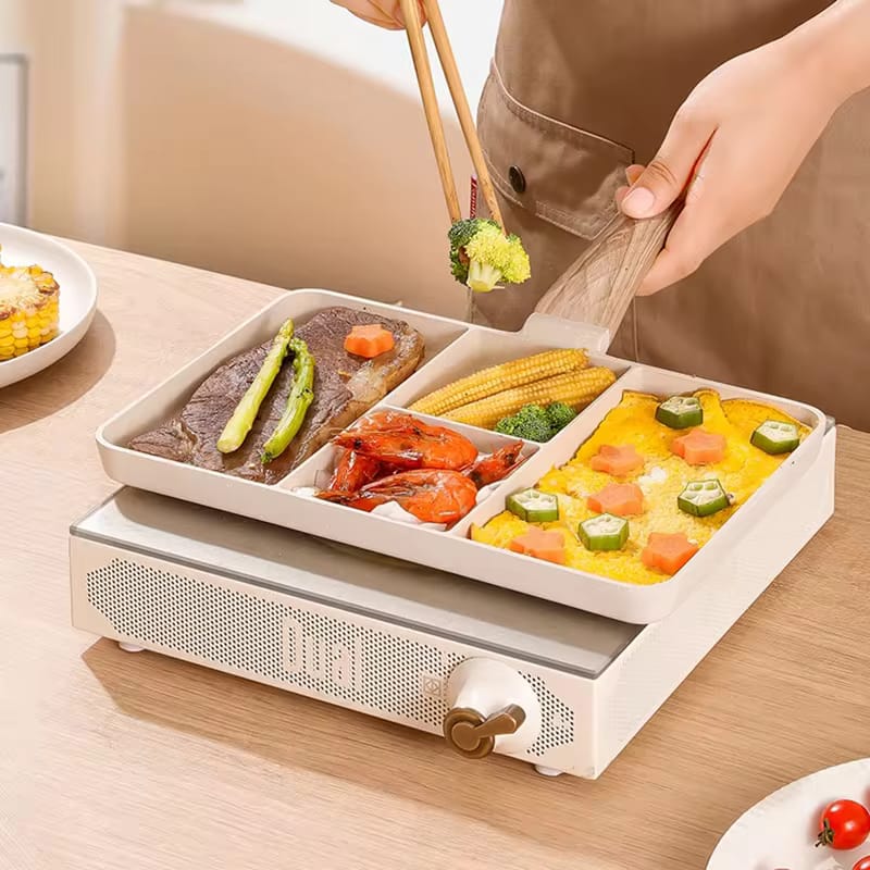 4 in 1 Frying Pan 4 Hole Non-Stick Steak Frying Pan