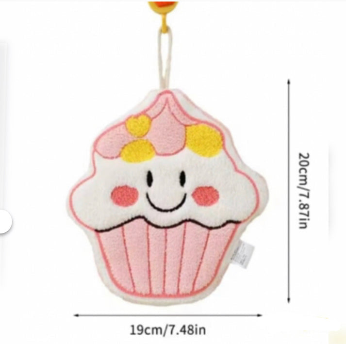 Cute Bread & Cheese Hanging Hand Towel – Soft Coral Fleece, Ultra Absorbent